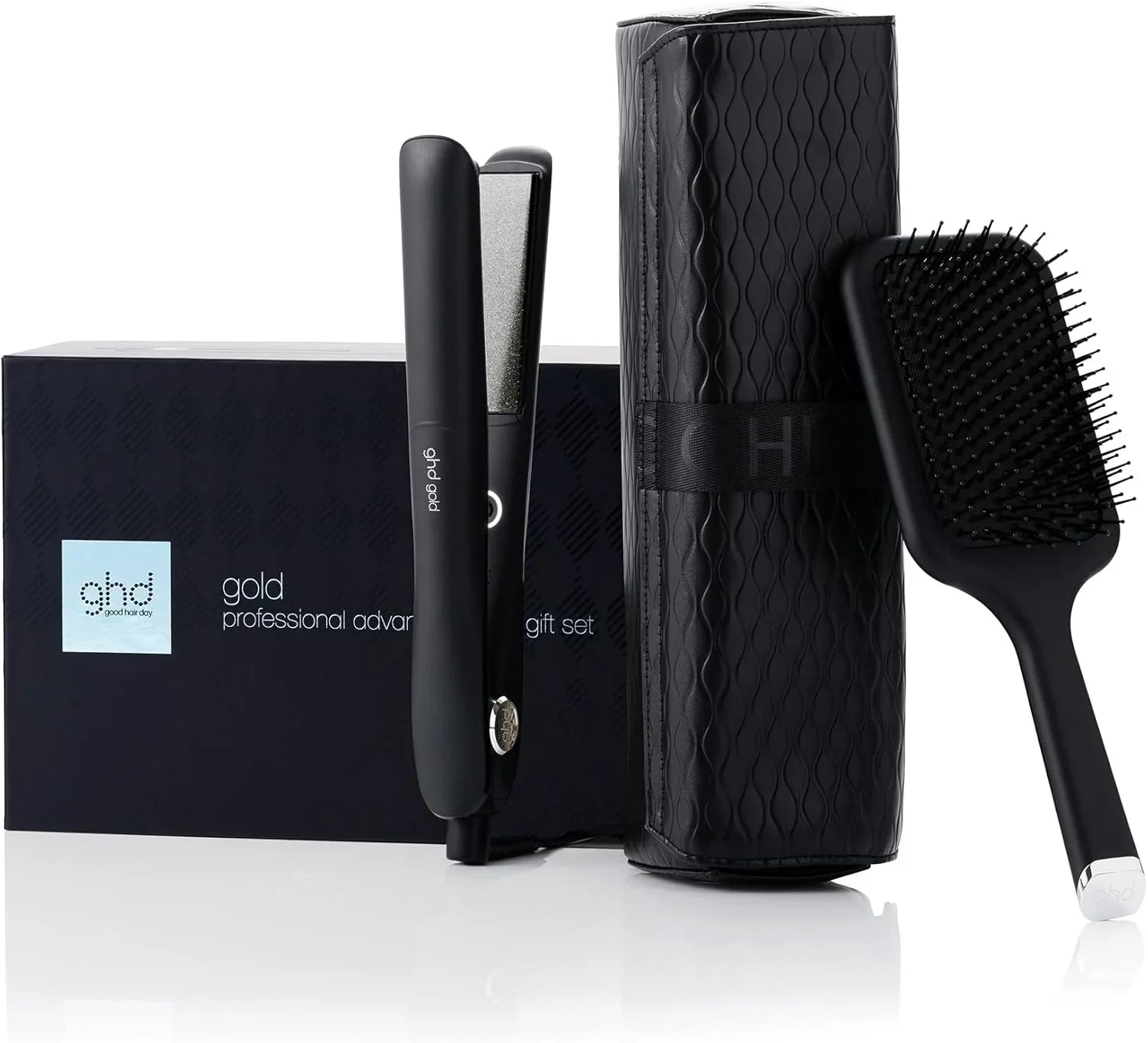 GHD Gold Styler Gift Set | Piastra con Pochette e Spazzola Paddle Brus