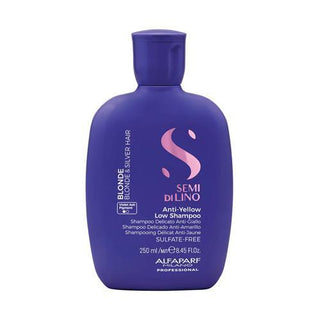 Alfaparf Semi di Lino Anti-Yellow Low Shampoo 250 ml – Anti-Yellow Shampoo für blondes und silbernes Haar