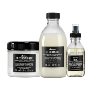 Davines OI Kit Shampoo, Spülung und Öl – Feuchtigkeit und Glanz für alle Haartypen