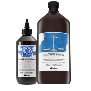 Davines Rebalancing Kit Formato Grande Shampoo 1000ml e Cleansing Treatment - Per Capelli Grassi e Cuoio Capelluto Oleoso