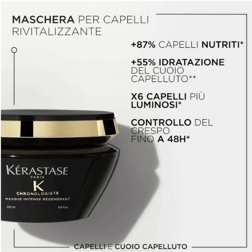 Kerastase Chronologiste Maschera Intensa Regenerante 200ml - Rivitalizzazione Anti-Età per Tutti i Tipi di Capelli