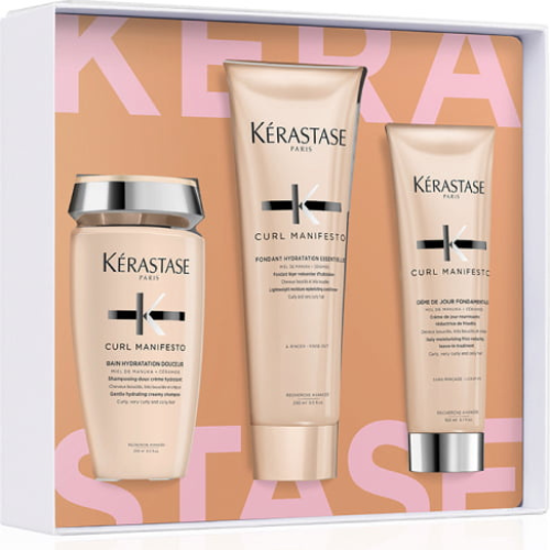 Kerastase Kit Curl Manifesto - Cofanetto regalo - Set 3 pezzi per capelli ricci - Shampoo balsamo e trattamento crema