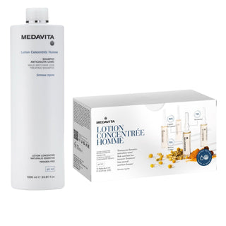 Shampoo e Trattamento Fiale Anticaduta Capelli Uomo | Medavita kit Lotion Concentre