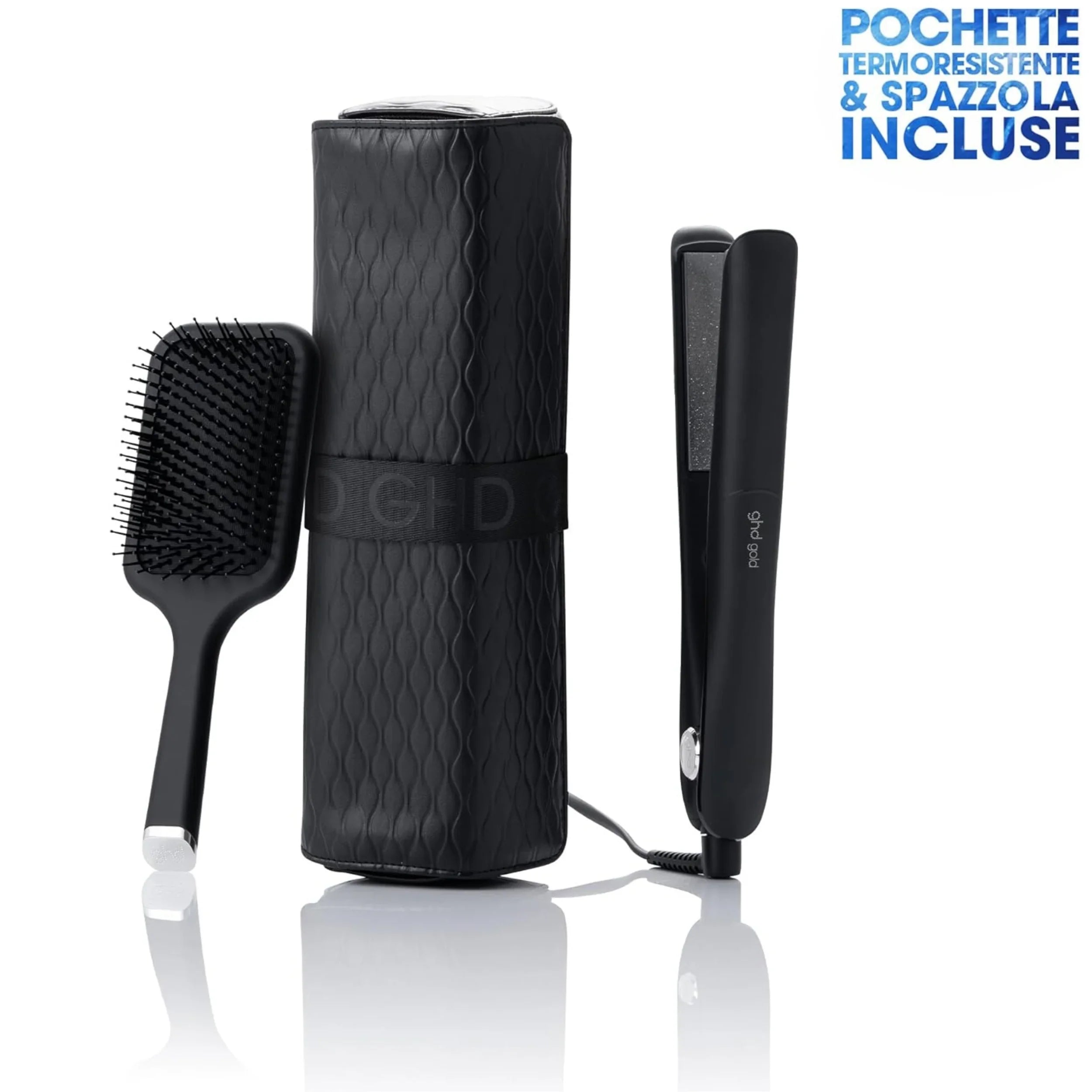 GHD Gold Styler Gift Set | Piastra con Pochette e Spazzola Paddle Brus