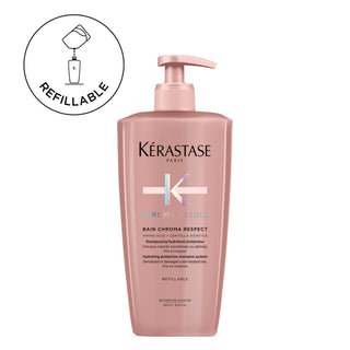 Kérastase Chroma Absolu Bain Chroma Respect 500 ml – Shampoo Ricaricabile per Capelli Colorati e Trattati