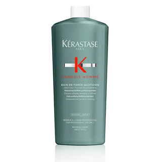 Kérastase Genesis Homme Bain de Force Quotidien 1000 ml – Champú Profesional Fortificante para Hombre Cabello con Afinamiento