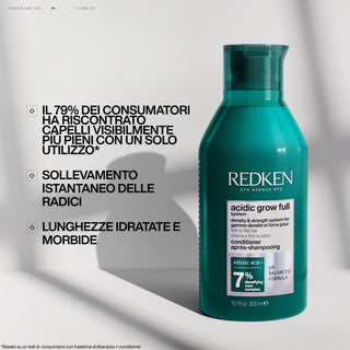 Redken Acidic Grow Full System Conditioner 300 ML – Balsamo Leggero e Idratante per Capelli Fini