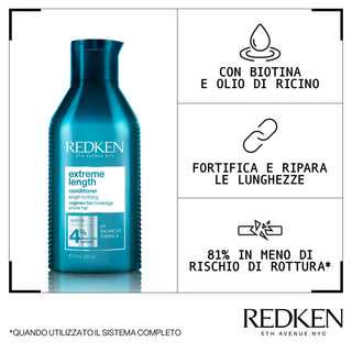 Redken Extreme Length Conditioner 300ml – Kräftigender Conditioner für langes, brüchiges und splissanfälliges Haar
