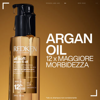 Redken All Soft Argan-6 Oil 100 ML – Olio Nutriente per Capelli Secchi