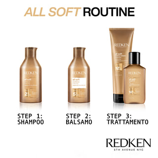 Redken All Soft Shampoo 1000 ML – Shampoo per Capelli Secchi